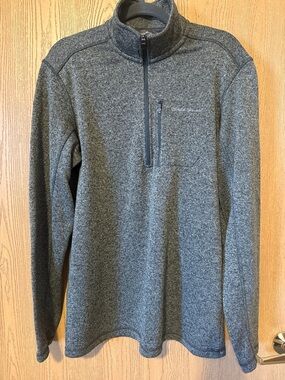 Eddie Bauer Men's Heather Gray Zip-Up Sweater